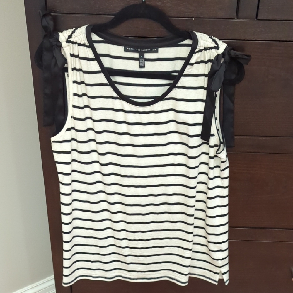 White House Black Market Striped Sleeveless Top